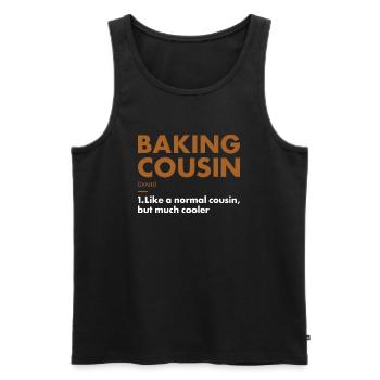 Baker Cousin Définition Cuisson - Débardeur bio Premium Homme - noir - Devant - AI Model Male 178 light (178cm)