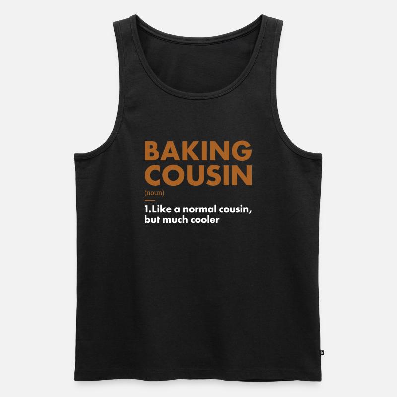 Baker Cousin Definition Baking - Männer Premium Bio Tank Top - Schwarz