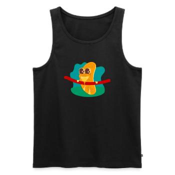 BREAD - Men's Premium Organic Tank Top - black - Front - AI Model Male 178 light (178cm)