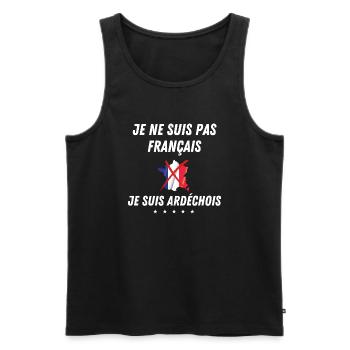 Je ne suis pas français, je suis ardéchois - Débardeur bio Premium Homme - noir - Devant - Michal (187cm)