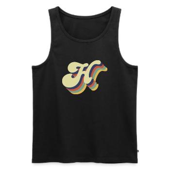 Retro-Buchstabe H - Männer Premium Bio Tank Top - Schwarz - Vorne - AI Model Male 178 light (178cm)
