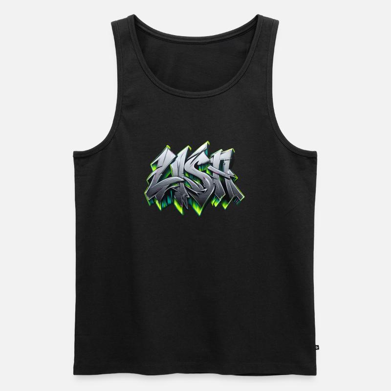 Lisa name graffiti - Männer Premium Bio Tank Top - Schwarz