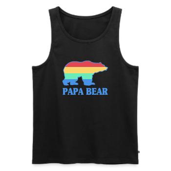 Dad bear gift father father's day - Men's Premium Organic Tank Top - black - Front - Michal (187cm)