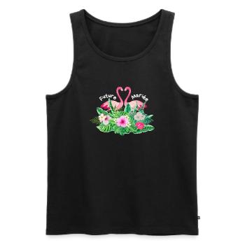 Tropische Flamingo-Braut - Männer Premium Bio Tank Top - Schwarz - Vorne - Michal (187cm)