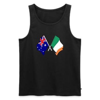 Drapeau de l’Australie, de l’Irlande - Débardeur bio Premium Homme - noir - Devant - Michal (187cm)