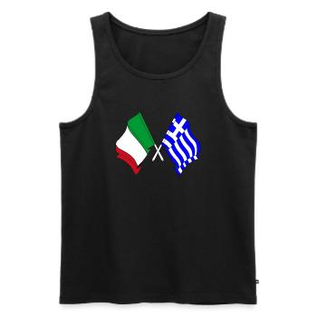 Flag of Italy, Greece - Men's Premium Organic Tank Top - black - Front - AI Model Male 178 light (178cm)