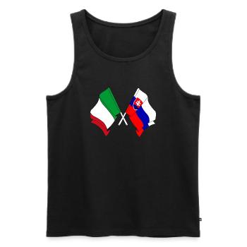 Flagge von Italien, Slowakei - Männer Premium Bio Tank Top - Schwarz - Vorne - Michal (187cm)