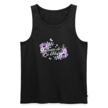 Lila Blumen Braut Team - Männer Premium Bio Tank Top - Schwarz - Vorne - Michal (187cm)