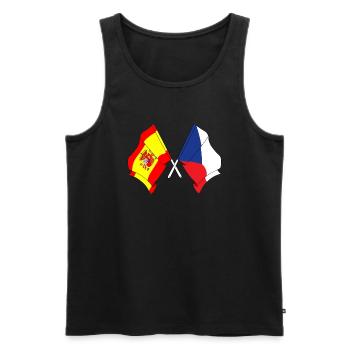 Drapeau de l’Espagne, République tchèque - Débardeur bio Premium Homme - noir - Devant - Michal (187cm)