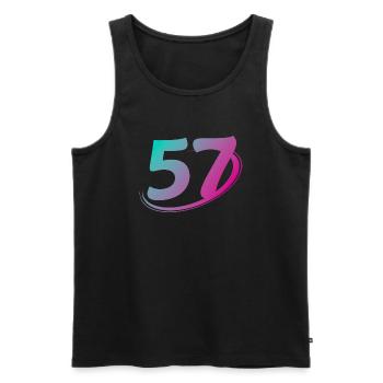 Number 57 multicolor - Men's Premium Organic Tank Top - black - Front - AI Model Male 178 light (178cm)