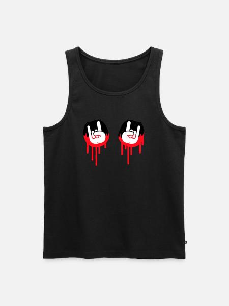 Heavy Metal Hard Rock Graffiti Horn Håndbevægelse - Herre Premium økologisk tanktop - sort