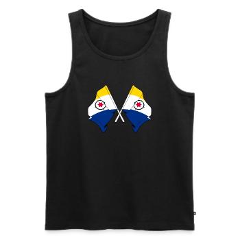 Two flags Bonaire - Men's Premium Organic Tank Top - black - Front - Michal (187cm)