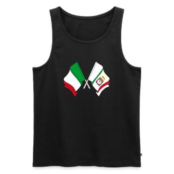 Flagge Italien, Flagge Region Apulien durchquert - Männer Premium Bio Tank Top - Schwarz - Vorne - AI Model Male 178 light (178cm)