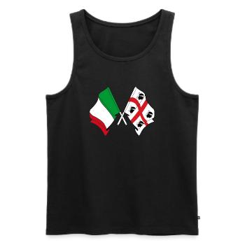 Flag of Italy, Sardinia region crossed - Men's Premium Organic Tank Top - black - Front - Michal (187cm)