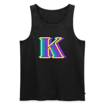 Multicolored letter k - Men's Premium Organic Tank Top - black - Front - AI Model Male 178 light (178cm)