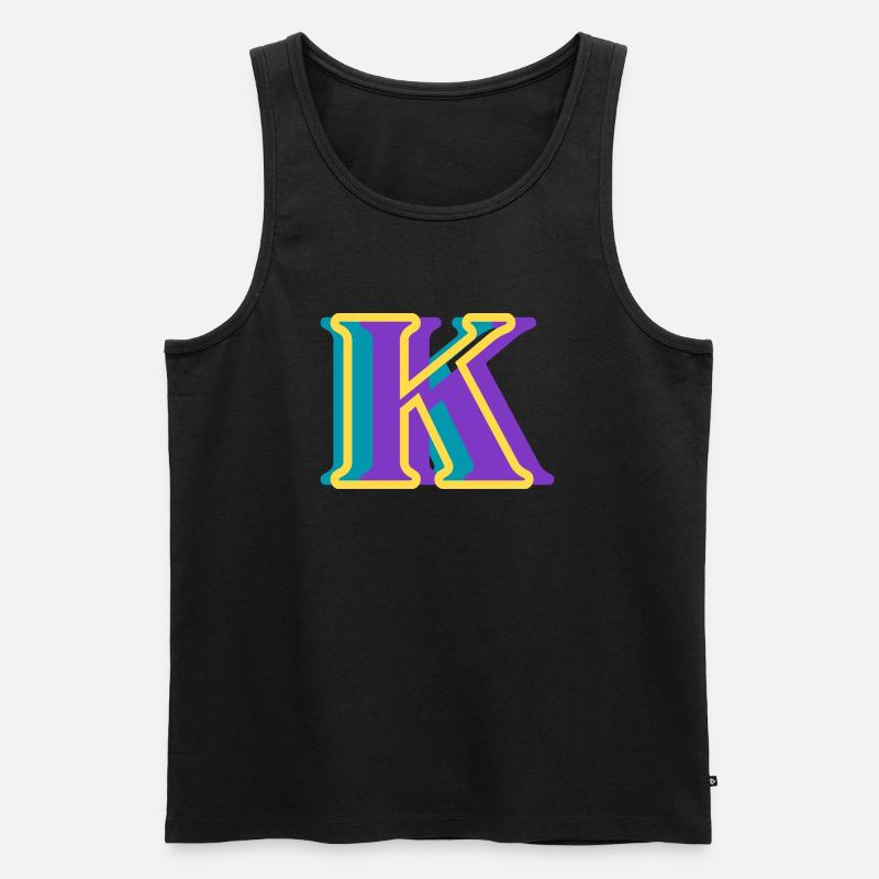 Mehrfarbiger Buchstabe k - Männer Premium Bio Tank Top - Schwarz