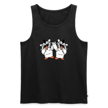 2 Owls Dabbing Dab Dance Pose Gesture Sunglasses - Men's Premium Organic Tank Top - black - Front - Michal (187cm)
