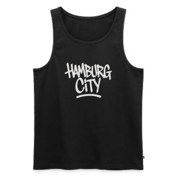 Hamburg City - Männer Premium Bio Tank Top - Schwarz - Vorne - Michal (187cm)