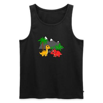 Dino World - Men's Premium Organic Tank Top - black - Front - Michal (187cm)