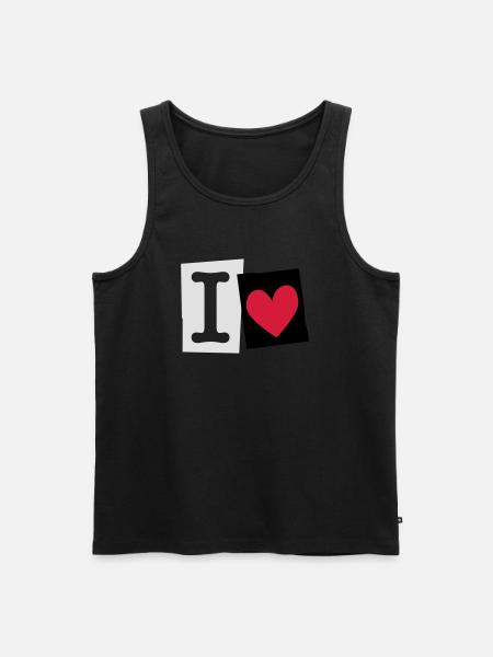 I Love (cutter font) - Men's Premium Organic Tank Top - black