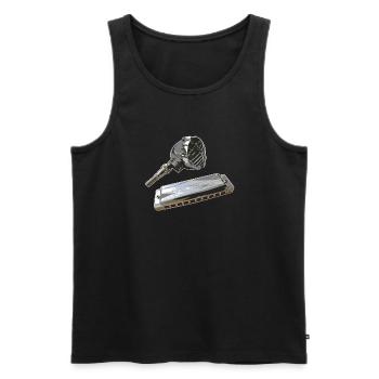 122frei_ton - Männer Premium Bio Tank Top - Schwarz - Vorne - Michal (187cm)