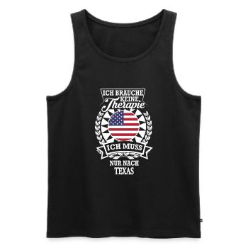 Texas Fans Geschenk für USA Abenteuerlustige - Männer Premium Bio Tank Top - Schwarz - Vorne - Michal (187cm)