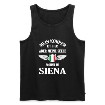 Siena Herzschlag – Toskana-Träume in der Seele - Männer Premium Bio Tank Top - Schwarz - Vorne - AI Model Male 178 light (178cm)