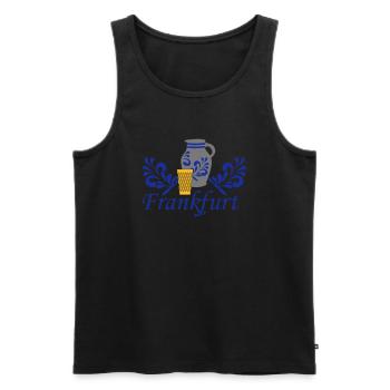 Frankfurt Bembel Geripptes - Männer Premium Bio Tank Top - Schwarz - Vorne - AI Model Male 178 light (178cm)