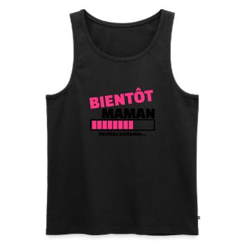 bientôt maman - Débardeur bio Premium Homme - noir - Devant - AI Model Male 178 light (178cm)
