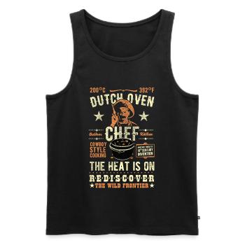 Dutch Oven Original Design Dutch Oven Chef Outlaw - Männer Premium Bio Tank Top - Schwarz - Vorne - AI Model Male 178 light (178cm)