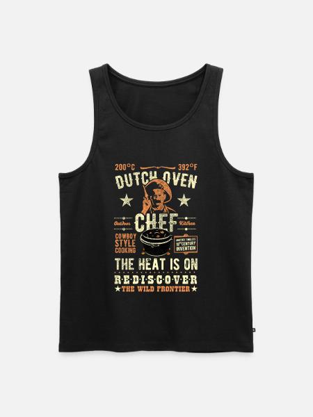 Dutch-Oven,-Outlaw,yellow - Débardeur bio Premium Homme - noir