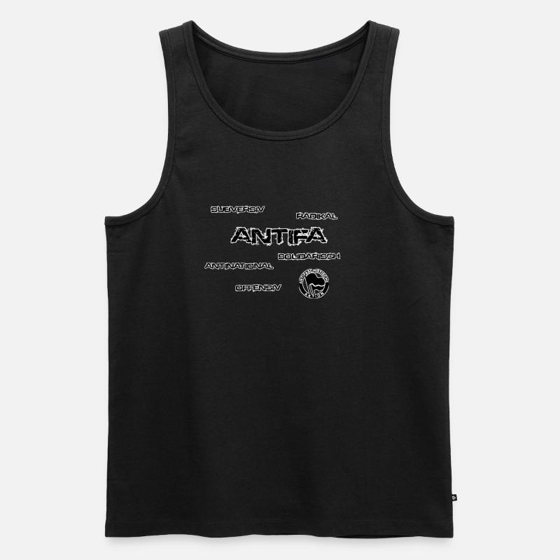 ANTIFA IST... - Männer Premium Bio Tank Top - Schwarz
