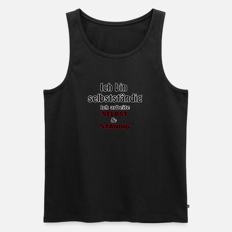 Ich bin selbstständig - Männer Premium Bio Tank Top - Schwarz