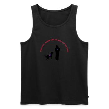 Rescue Dog - Men's Premium Organic Tank Top - black - Front - AI Model Male 178 light (178cm)