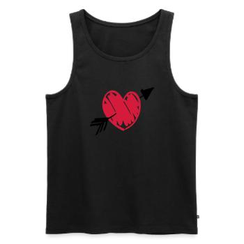 Herz Pfeil - Männer Premium Bio Tank Top - Schwarz - Vorne - AI Model Male 178 light (178cm)