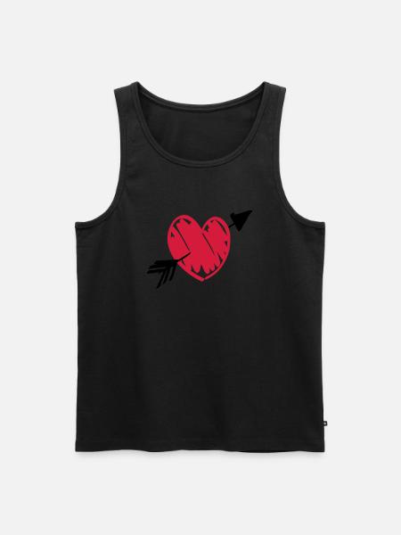 heart_shot - Men's Premium Organic Tank Top - black