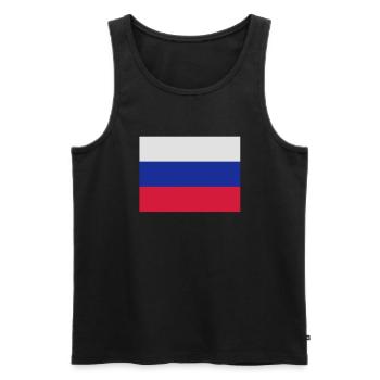 drapeau_russie - Débardeur bio Premium Homme - noir - Devant - Michal (187cm)