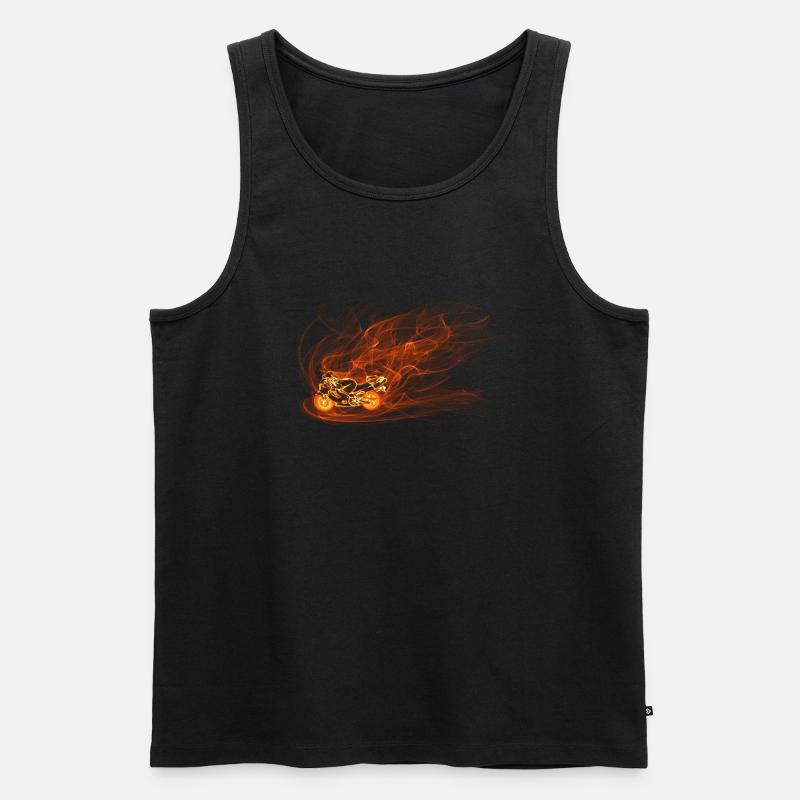 Flame Biker - Männer Premium Bio Tank Top - Schwarz