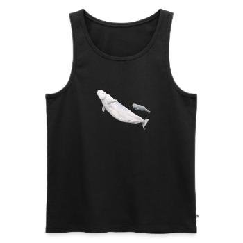 Beluga white whale and its brood - Beluga and calf - Men's Premium Organic Tank Top - black - Front - AI Model Male 178 light (178cm)