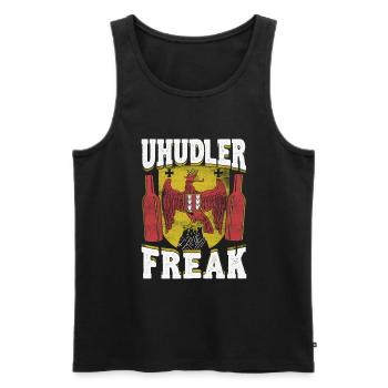 Uhudler Freak – Fier du Burgenland - Débardeur bio Premium Homme - noir - Devant - Michal (187cm)