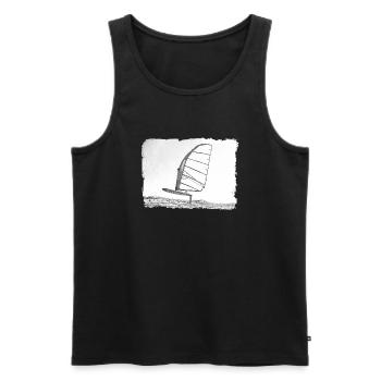 Windsurf Foil / Foiling Hand-Drawing Sketch - Männer Premium Bio Tank Top - Schwarz - Vorne - AI Model Male 178 light (178cm)