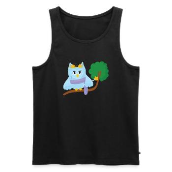 Hibou Fée - Débardeur bio Premium Homme - noir - Devant - Michal (187cm)