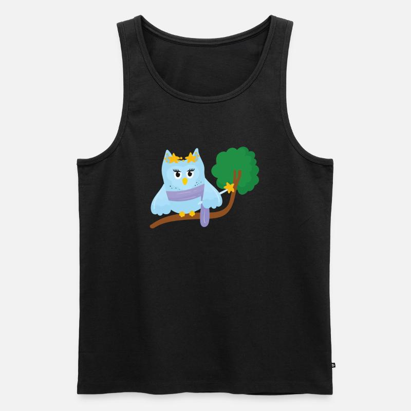 Eule Fee - Männer Premium Bio Tank Top - Schwarz