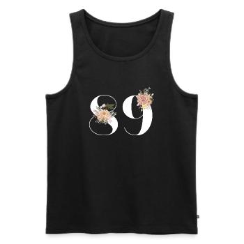 89th Anniversary Flowers (Gift of 89 years) - Men's Premium Organic Tank Top - black - Front - AI Model Male 178 light (178cm)