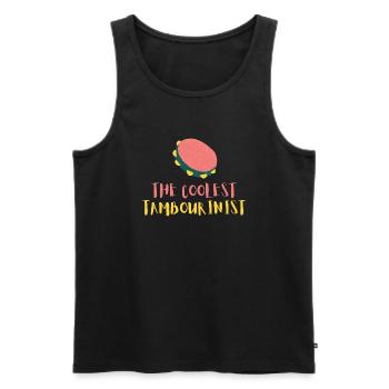 The Coolest Tambourinist - Men's Premium Organic Tank Top - black - Front - AI Model Male 178 light (178cm)