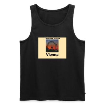 Vienna - Männer Premium Bio Tank Top - Schwarz - Vorne - Michal (187cm)
