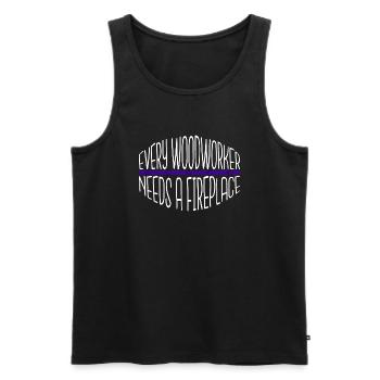 t-shirts de charpentier à tronçonneuse à bois - Débardeur bio Premium Homme - noir - Devant - Michal (187cm)