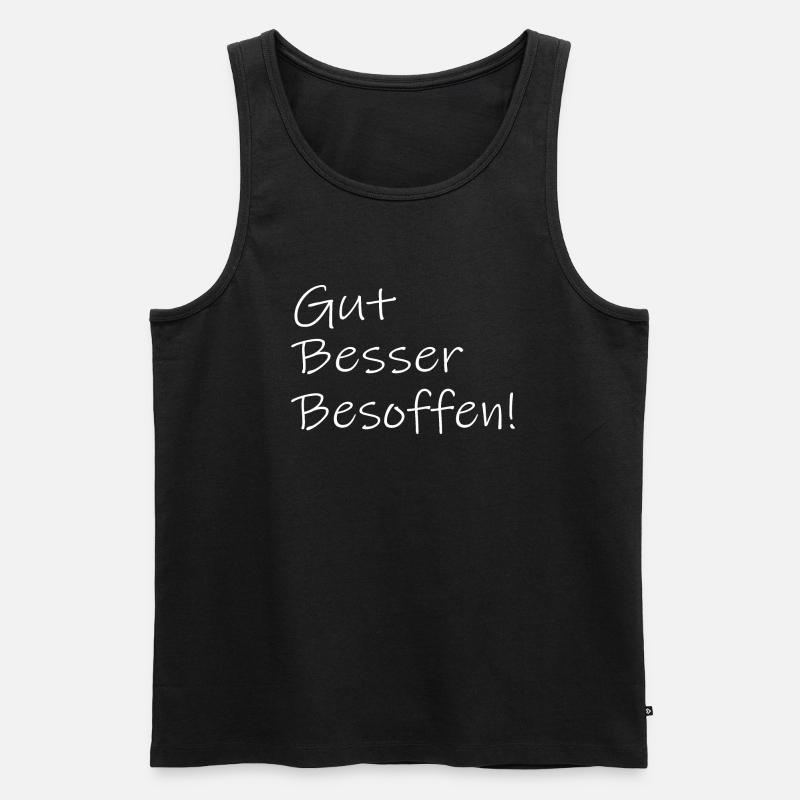 Besoffen sein - Männer Premium Bio Tank Top - Schwarz