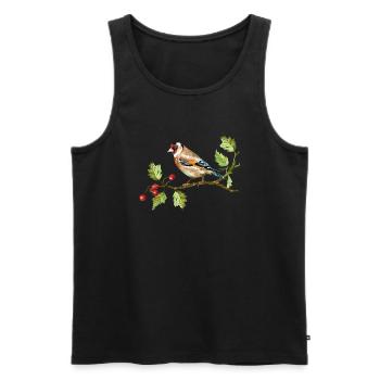 Bunter Vogel - Männer Premium Bio Tank Top - Schwarz - Vorne - Michal (187cm)