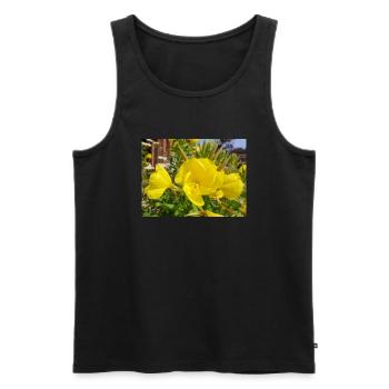 common evening primrose Oenothera biennis - Men's Premium Organic Tank Top - black - Front - AI Model Male 178 light (178cm)